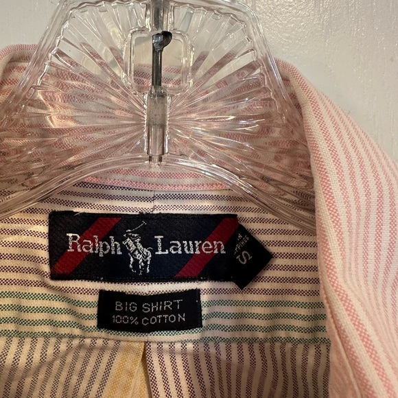 Ralph Lauren '90s Multi color Button down long sleeve cotton big shirt sz small - Picture 2 of 5